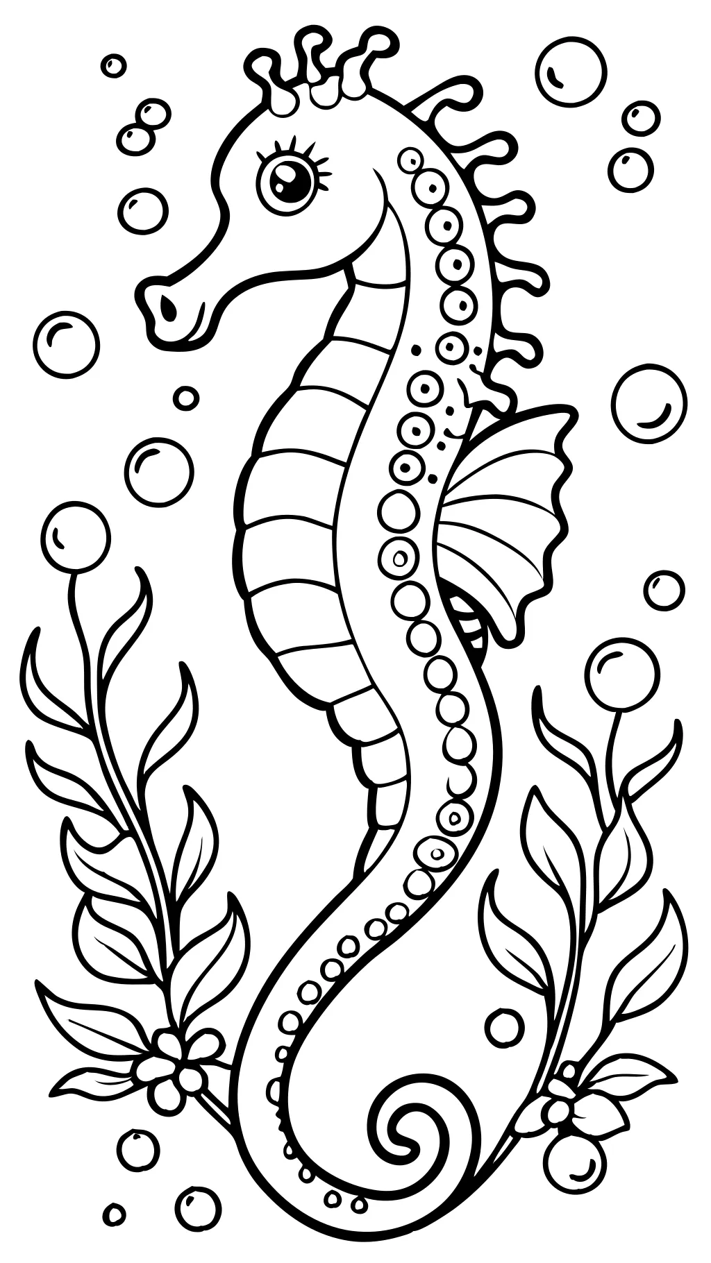 seahorse coloring page